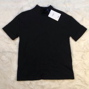 Black Zara Turtle Neck Casual Wide Tee, Size Small
